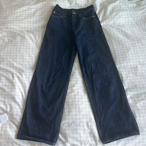 Uniqlo Wide-leg Straight Dark Navy Jeans